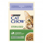 Cat Chow консервы для кошек стерилизованных ягненок и зеленая фасоль