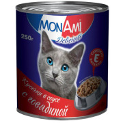 MonAmi консервы для кошек говядина в соусе