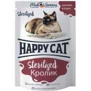 Happy Cat консервы для стерилизованных кошек кролик кусочками в соусе