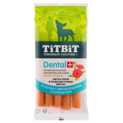 TiTBiT Dental+ лакомство для собак мелких пород Трубочка с мясом индейки, для чистки зубов, для поощрения