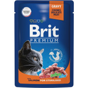 Brit Premium Sterilised корм консервированный для стерилизованных кошек, лосось в соусе