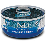 Farmina N&D Ocean консервы беззерновые для кошек тунец, кальмар и креветки