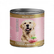 Dog Lunch консервы для собак Говядина с рубцом и печенью в соусе 750гр