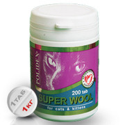 POLIDEX Super Wool Plus, улучшает состояние шерсти, кожи, когтей для кошек