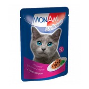MonAmi пауч для кошек кусочки в соусе кролик, 24шт.