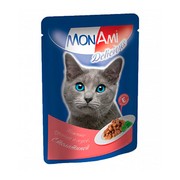 MonAmi пауч для кошек кусочки в соусе телятина