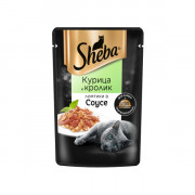 Sheba корм консервированный для кошек курица кролик ломтики в соусе