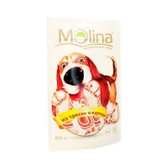 Molina лакомство для собак рулетики из трески и курицы