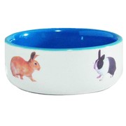 Beeztees Миска керамическая с изображением кролика, голубая, 300мл, 11,5см