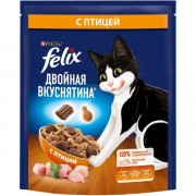 Felix сухой корм для кошек Двойная Вкуснятина с птицей
