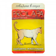 Prolapa Premium корм консервированный для взрослых кошек говядина в соусе
